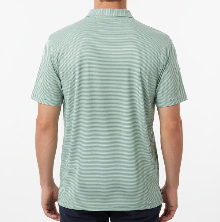 Straight Down Men's Golf Polo Peninsula Stripe Celery Size L