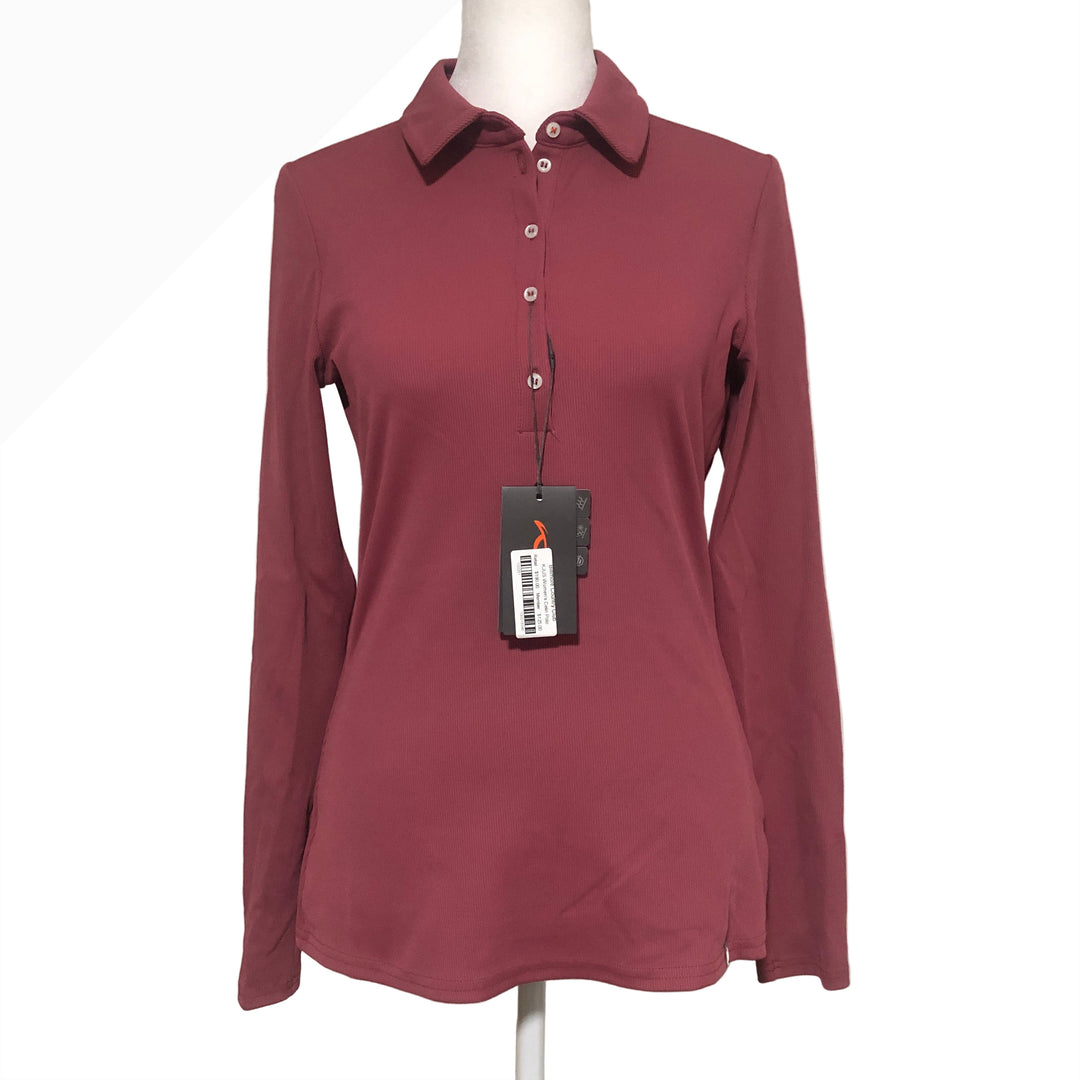 Kjus Celin Polo L/S (w/ logo) - Brick - Small - Skorzie