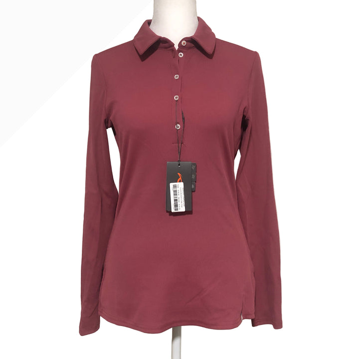 Kjus Celin Polo L/S (w/ logo) - Brick - Small - Skorzie