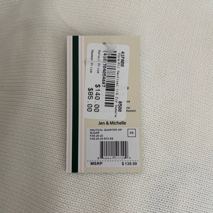 Fore All Women's Quarter Zip Nautical Sugar Size XS