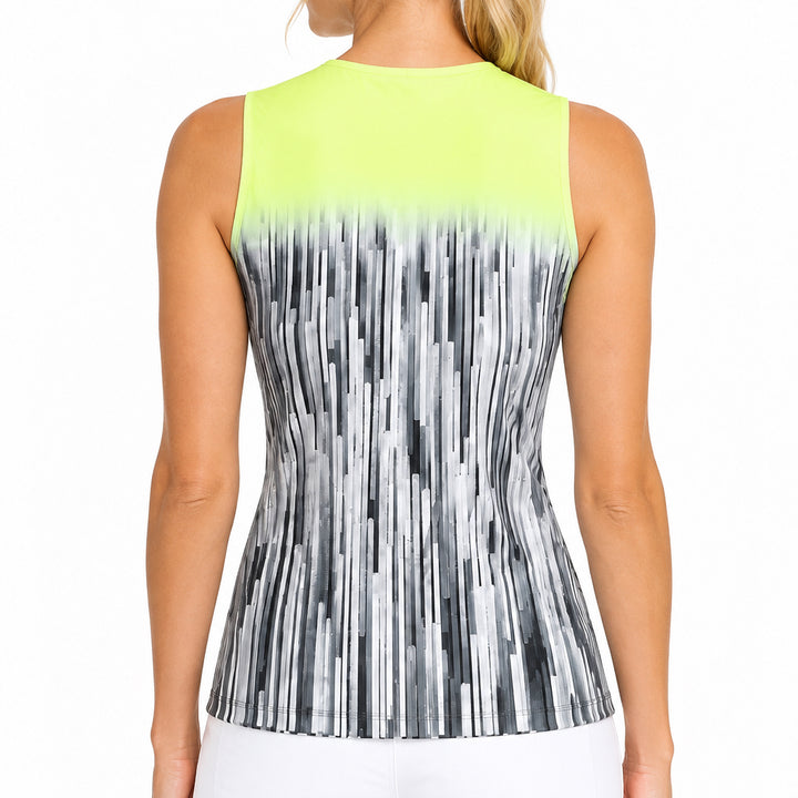 Jamie Sadock Women's Golf Sleeveless Polo Bright Yellow/Grey Size M
