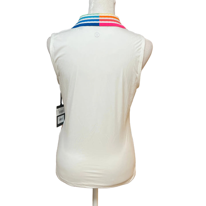 G/FORE Gradient Collar Silky Tech SL Polo (w/ logo) - Snow - Skorzie