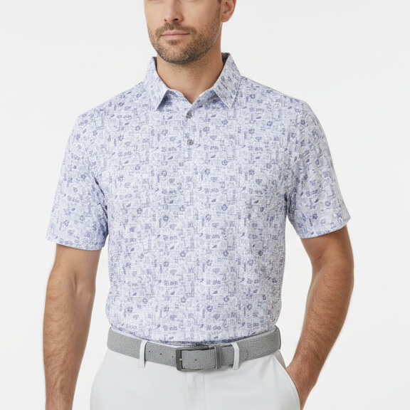 Straight Down Men's Golf Polo Waterman Tidal Size L