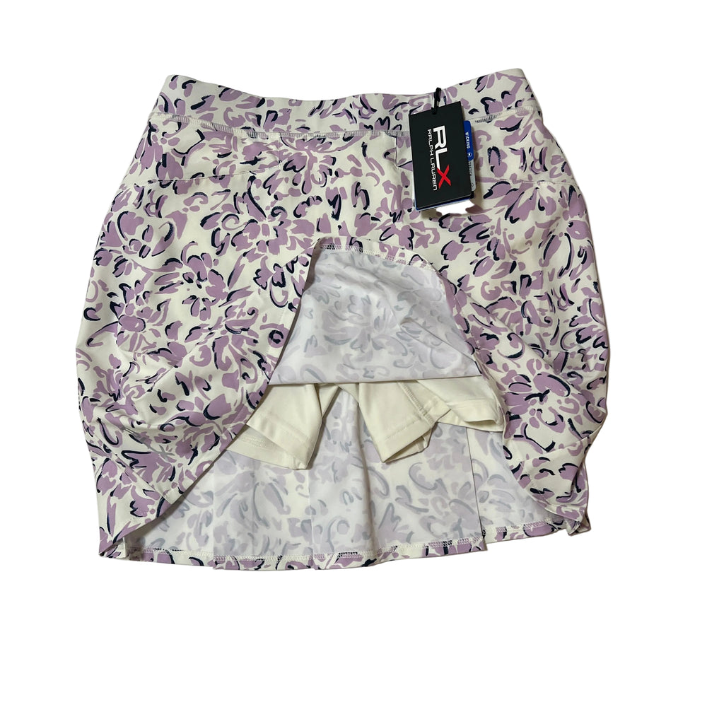 RLX Print Pleated 4-Way Stretch Skort (17") - Lavender Floral - X-Small - Skorzie