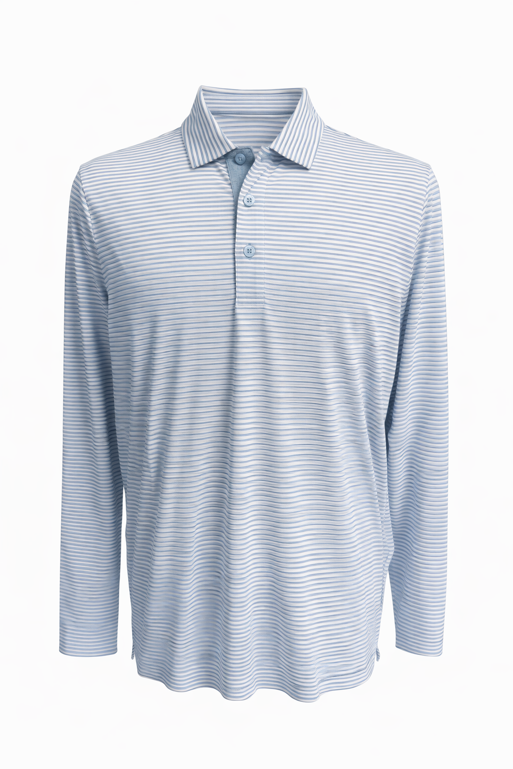 SanSoleil TEK-ICE L/S FEEDER STRIPE POLO - WHITE/BLUE - Skorzie