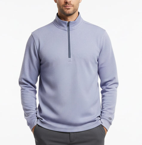 Straight Down Men's Golf Quarter Zip Optic Blue Shade Size L