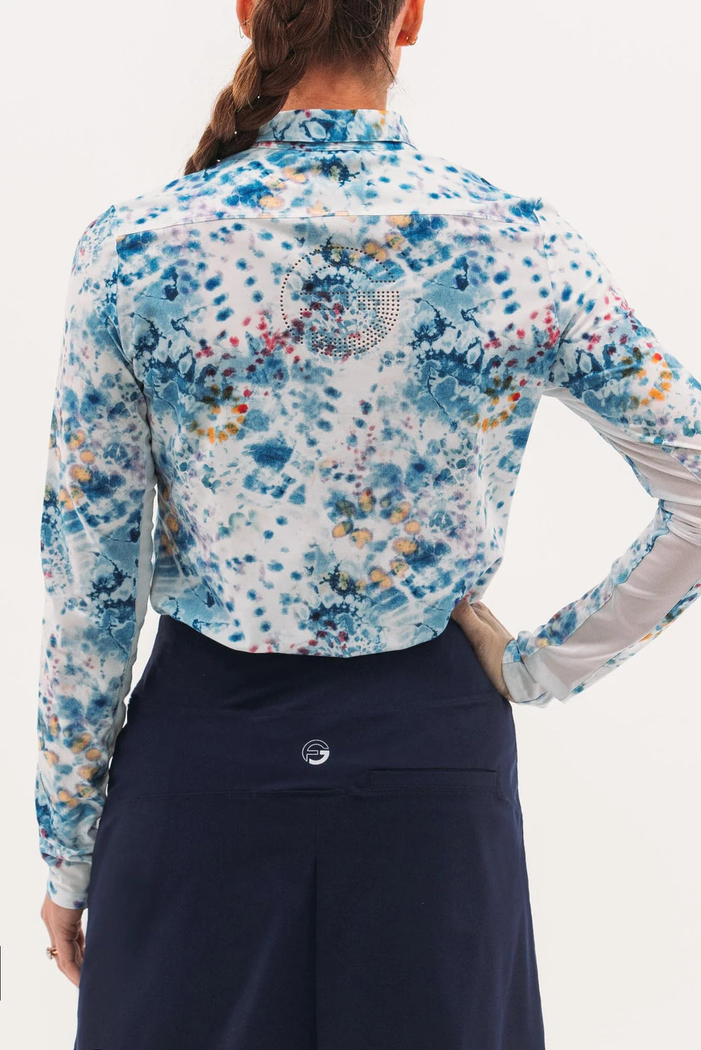 Foray Golf Core Long Sleeve Polo - Multi Tie Dye - Skorzie