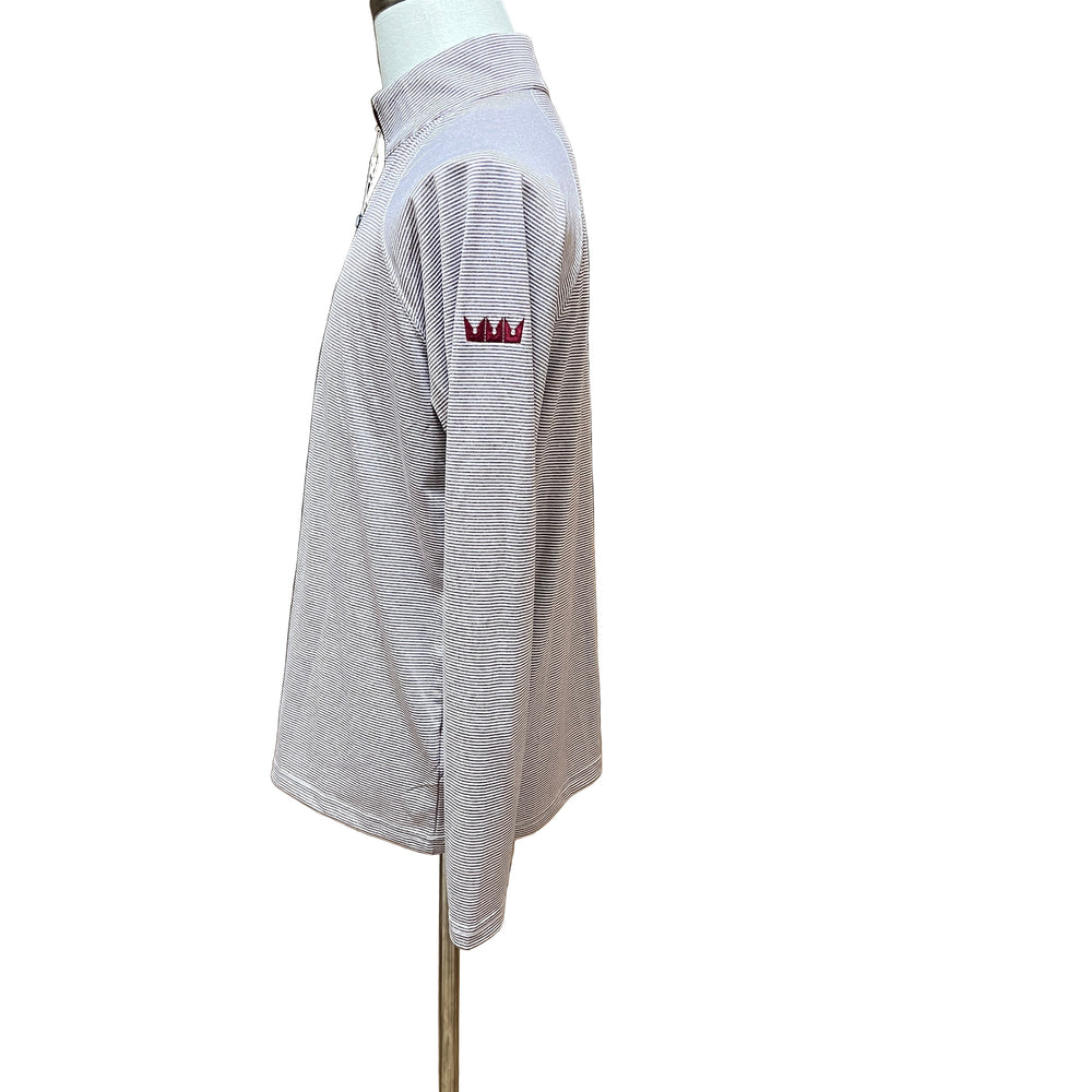 Holderness & Bourne The Reid Quarter Zip (w/logo) - Heathered Port/White - Small - Skorzie