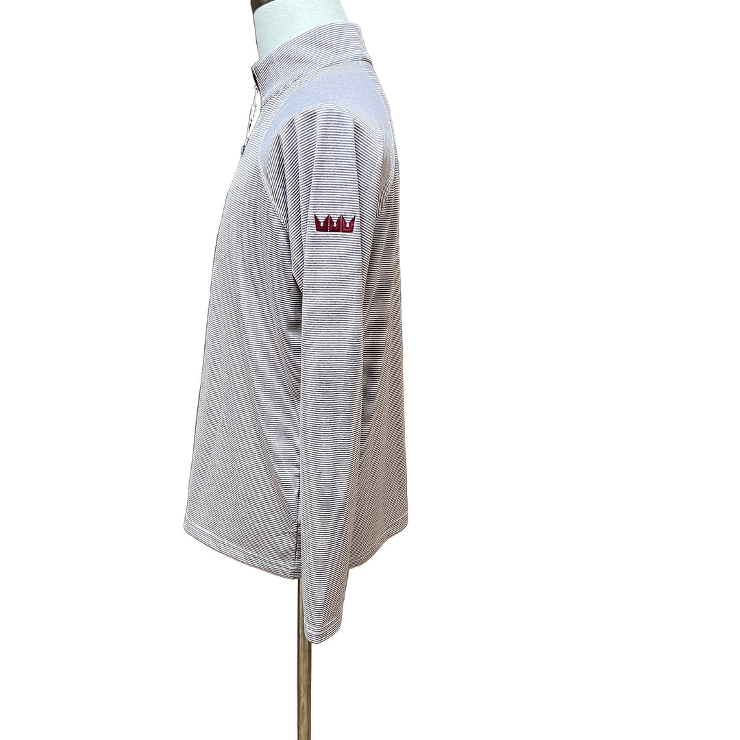 Holderness & Bourne The Reid Quarter Zip (w/logo) - Heathered Port/White - Small - Skorzie