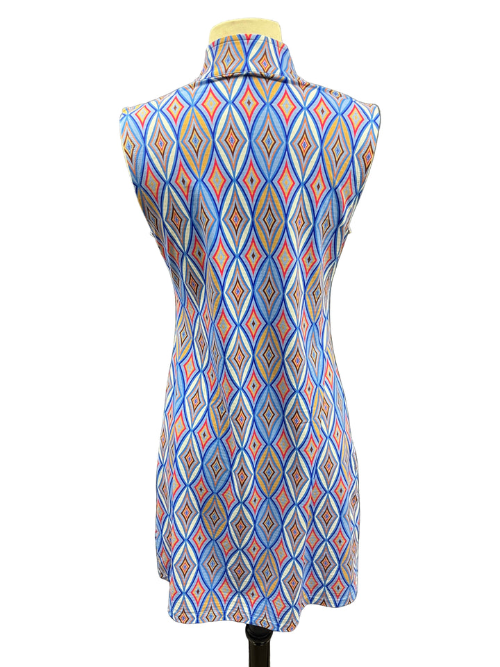 IBKUL Diamond Print Mock Dress - Small - Skorzie