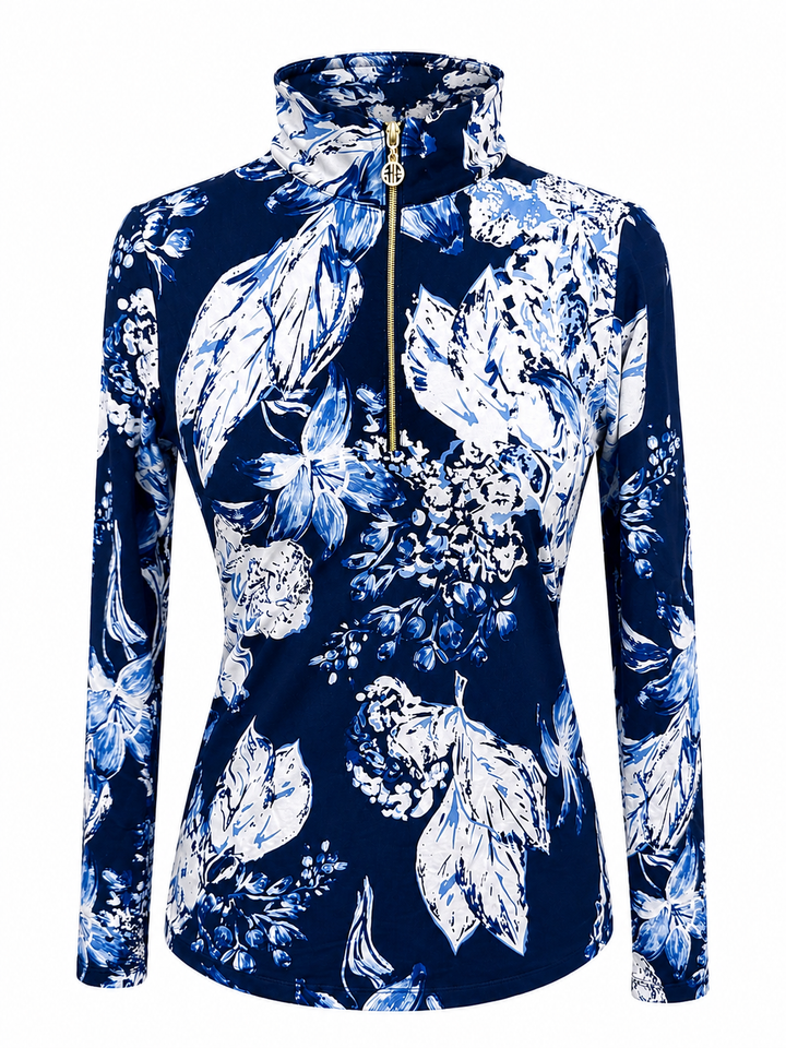 G-Lifestyle Long Sleeve Quarter Zip - Blue Lily - Small - Skorzie
