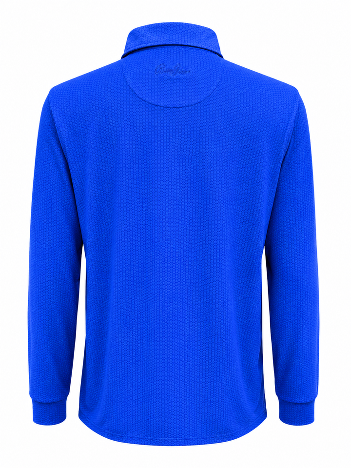 Bobby Jones Performance Jersey Balata Print Long-Sleeve Polo - Blue - XL