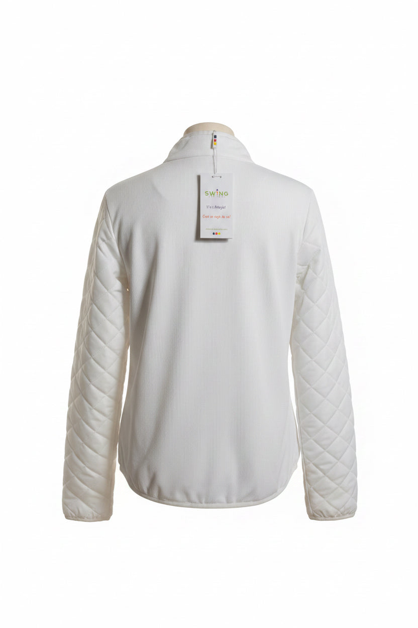 Swing Control Solid Quilted/Rib Jacket - White - Small - Skorzie