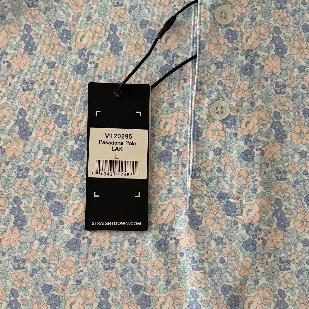 Straight Down Men's Golf Polo Pasadena Lake Size L