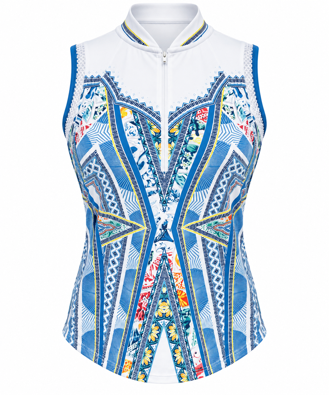 Lucky In Love Playing in Paradise Zip Top - White/Blue