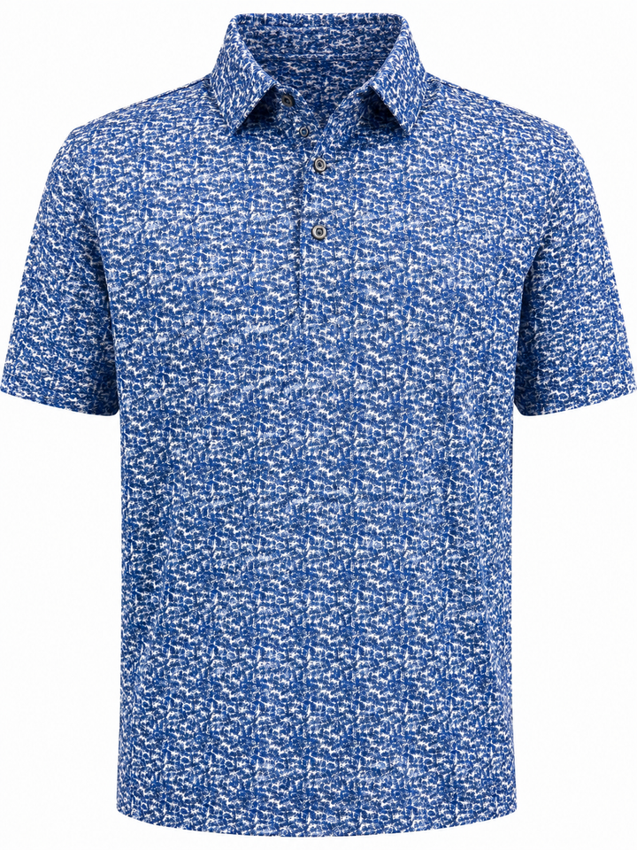 Bobby Jones Performance Lucky Print Jersey Polo - Dutch Blue - Large