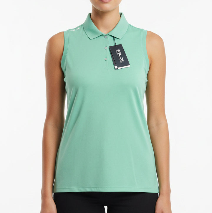 RLX Ralph Lauren Women's Golf S/L Polo Air Tech Knit Pistachio Size L