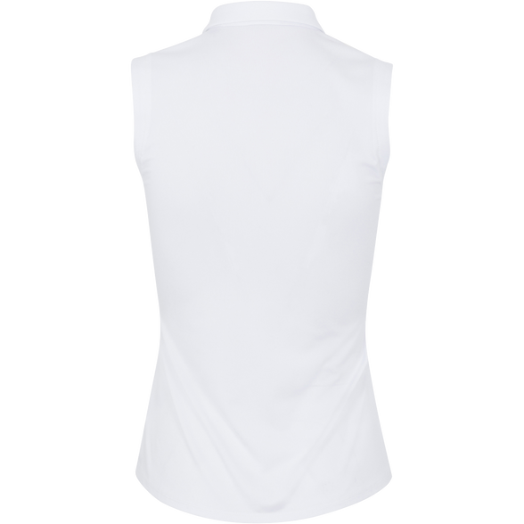 Dunning Freya Jersey Performance Sleeveless Polo - White - Skorzie
