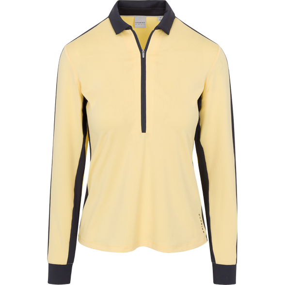 Dunning Moira Ventilated Long Sleeve Polo - Golden Haze/Ebony - Skorzie