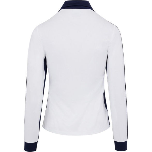 Dunning Moira Long Sleeve Ventilated Polo - White/Ebony - Skorzie