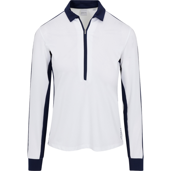 Dunning Moira Long Sleeve Ventilated Polo - White/Ebony - Skorzie