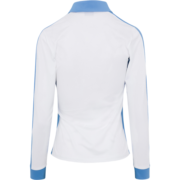Dunning Moira Long Sleeve Ventilated Polo - White/Lake Blue - Skorzie