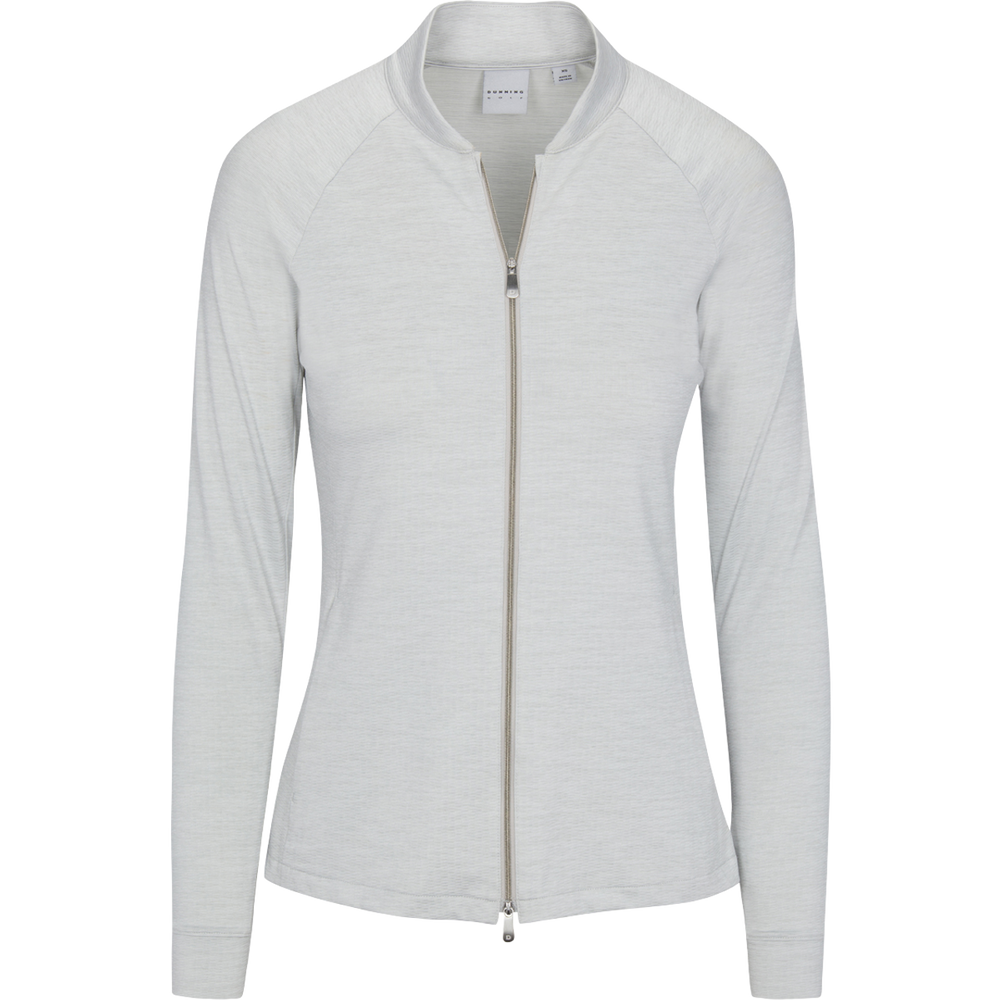 Dunning Golf Skylar Jersey Performance Full-Zip Jacket - Light Grey Heather - Skorzie