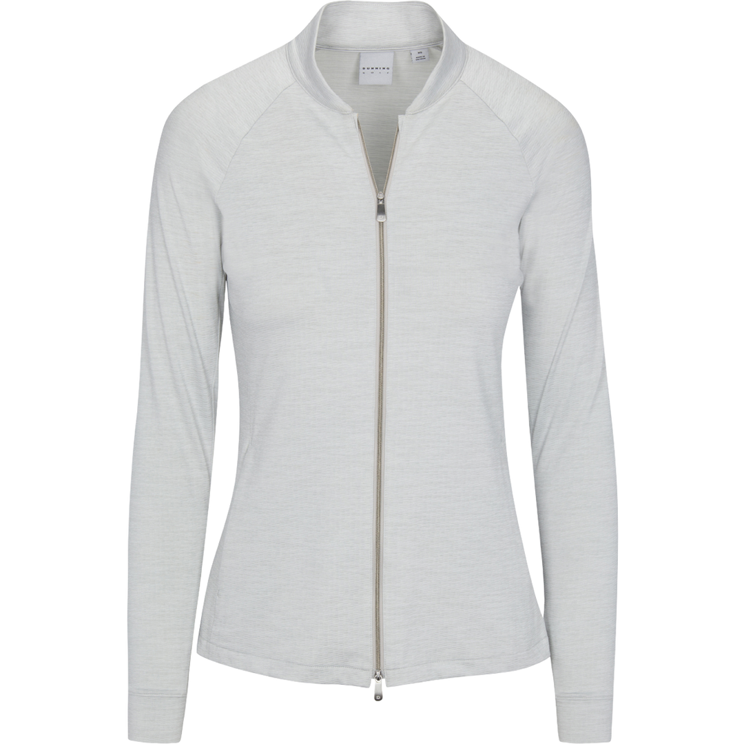 Dunning Golf Skylar Jersey Performance Full-Zip Jacket - Light Grey Heather - Skorzie