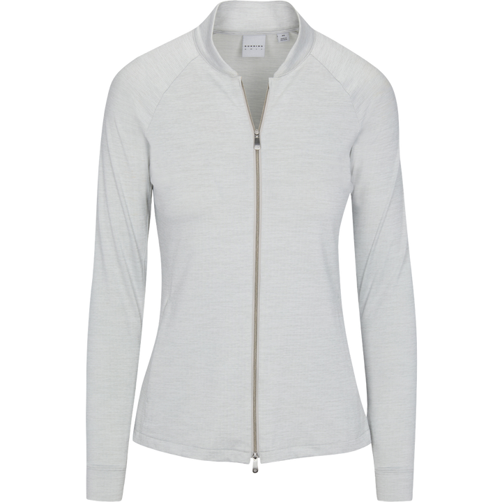 Dunning Golf Skylar Jersey Performance Full-Zip Jacket - Light Grey Heather - Skorzie