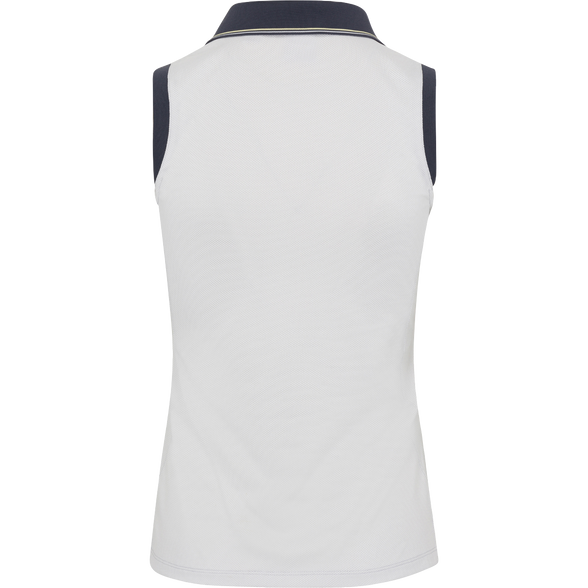 Dunning Camille Jacquard Performance Sleeveless Polo - Nimbus Cloud - Skorzie