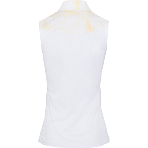 Dunning Ann Jersey Performance Sleeveless Polo - White - Skorzie