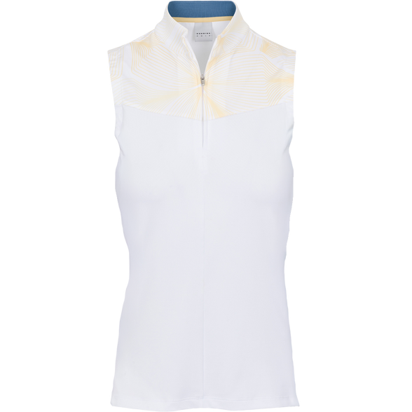 Dunning Ann Jersey Performance Sleeveless Polo - White - Skorzie