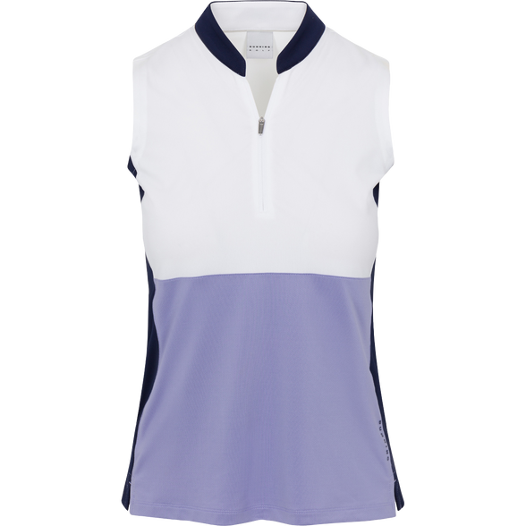 Dunning Verowick Ventilated Performance Sleeveless Polo - Persian Violet - Skorzie
