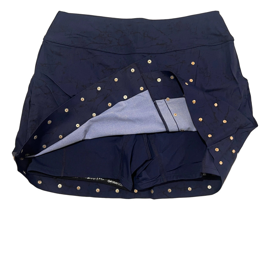 Foray Golf Studded Wrap Skirt 15.5" - Navy/Black Crackle - Medium - Skorzie