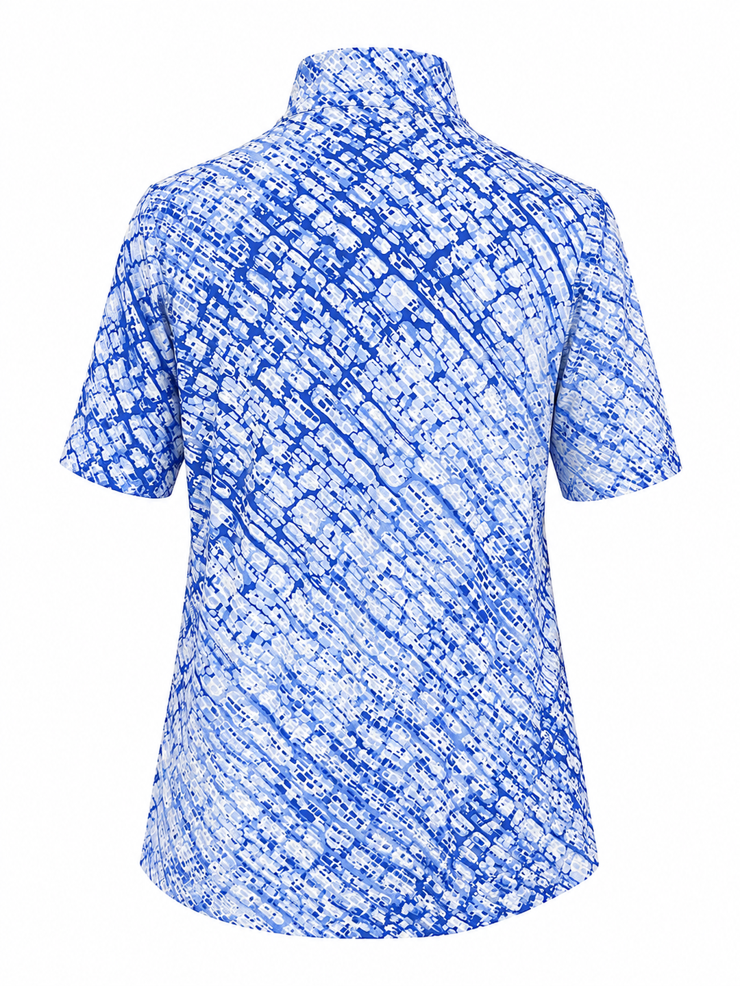 IBKUL Liz Short Sleeve Zip Mock - Blue