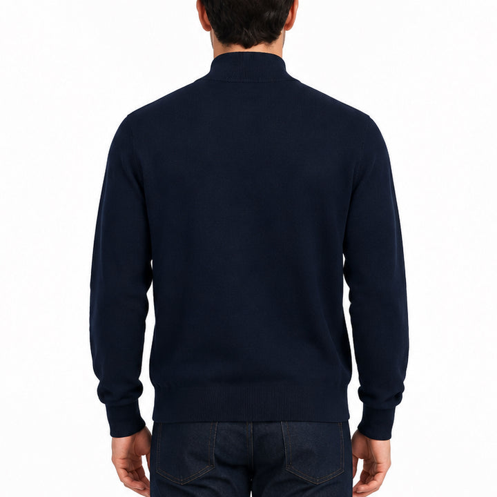 Collars & Co Men's Golf Quarter Zip Cashmere Touch Navy Size L
