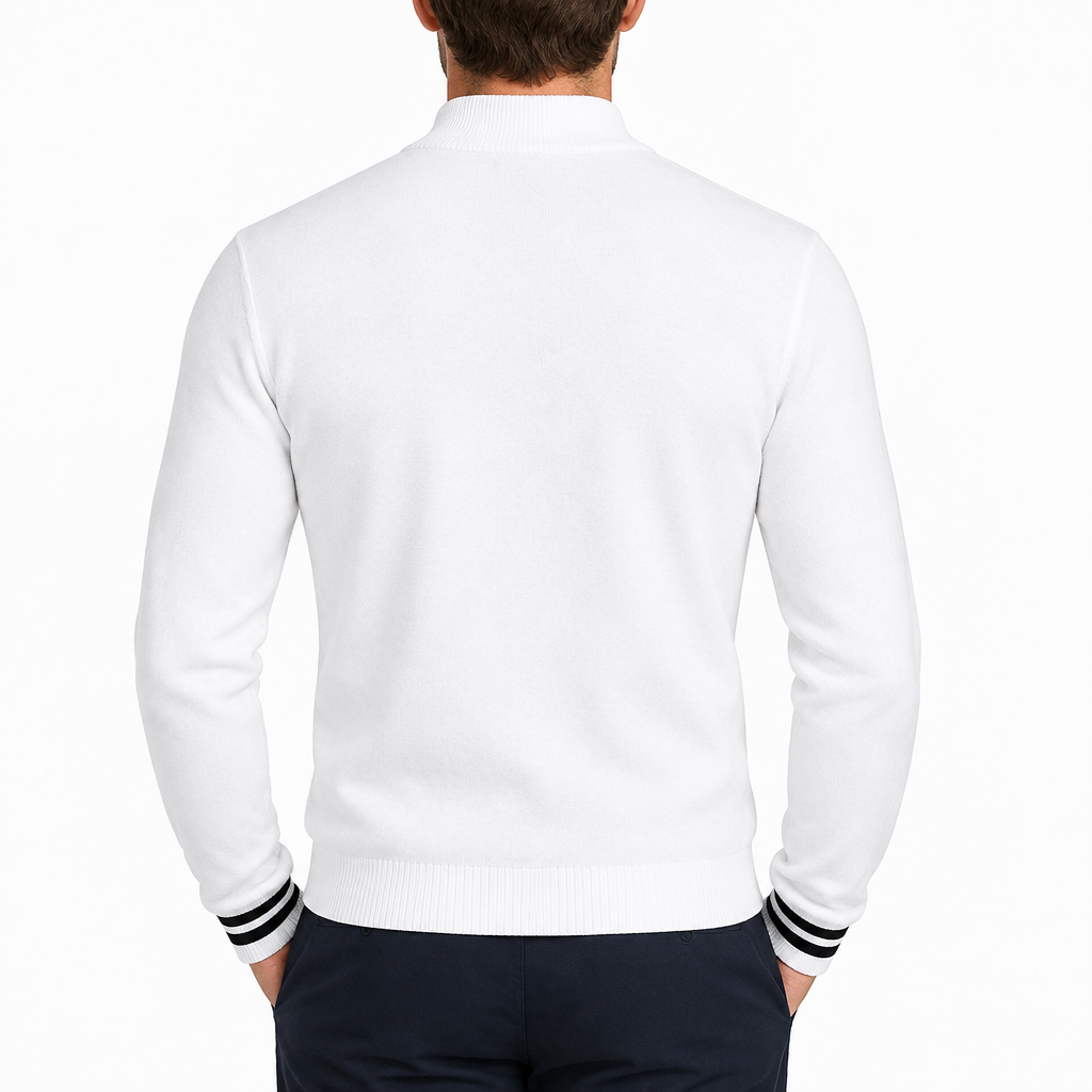 Redvanly Men's Golf Quarter Zip Maxton Merino Cream Size M