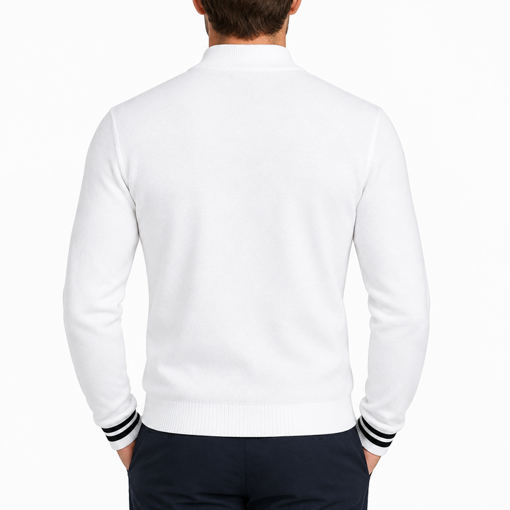 Redvanly Men's Golf Quarter Zip Maxton Merino Cream Size M
