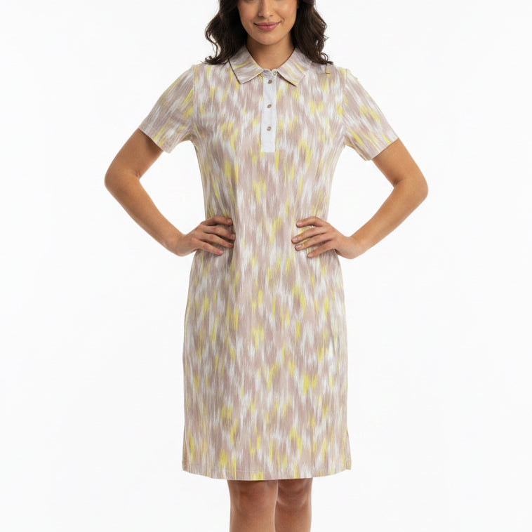 MDC Women's Golf Dress Ikat Print 35" Toffee