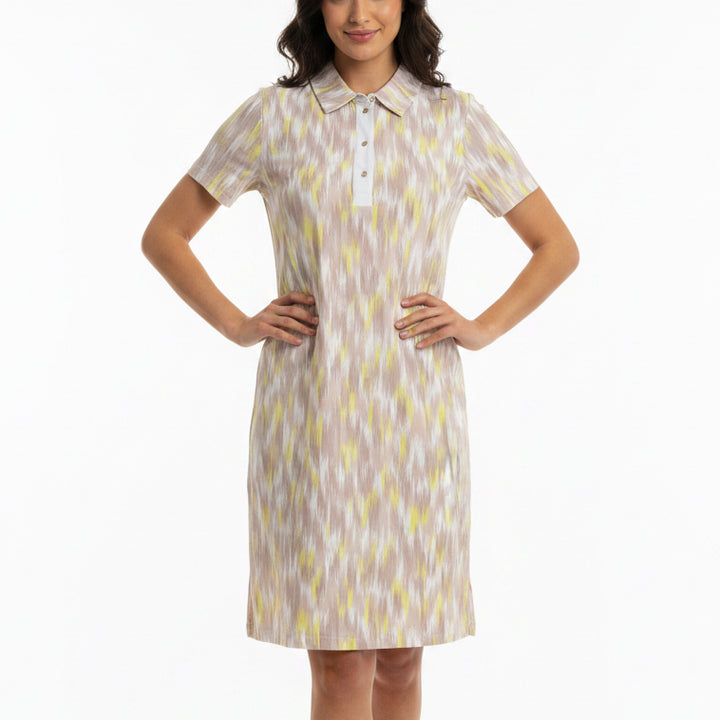 MDC Women's Golf Dress Ikat Print 35" Toffee