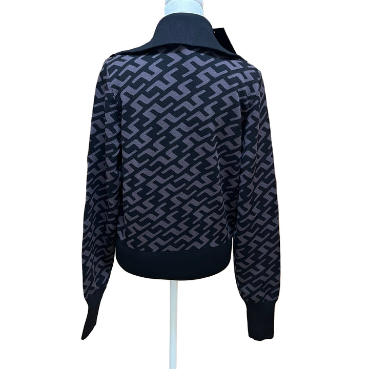 J.Lindeberg Kerla Knitted Zip Sweater - Bias Bridge Black - Skorzie