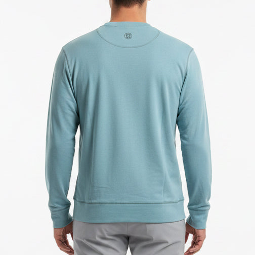 G/FORE Men's Golf Crewneck All Play Terry Seafoam Size M