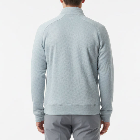 G/FORE Men's Golf Pullover Dunes Cotton Quilted Nimbus Melange Size M