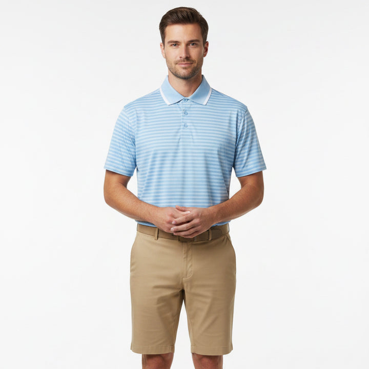 G/FORE Men's Polo Perforated Stripe Jersey Baja Size M