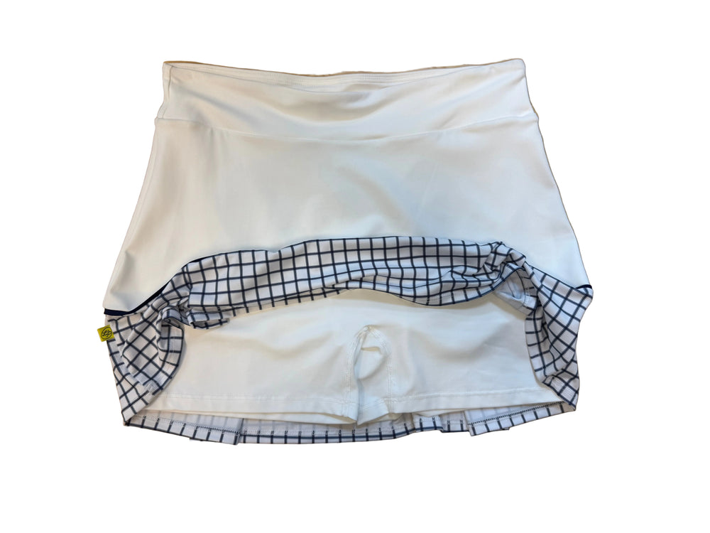 L'oeuf Poche Mod Pleated Skort - White Checkered - Medium - Skorzie