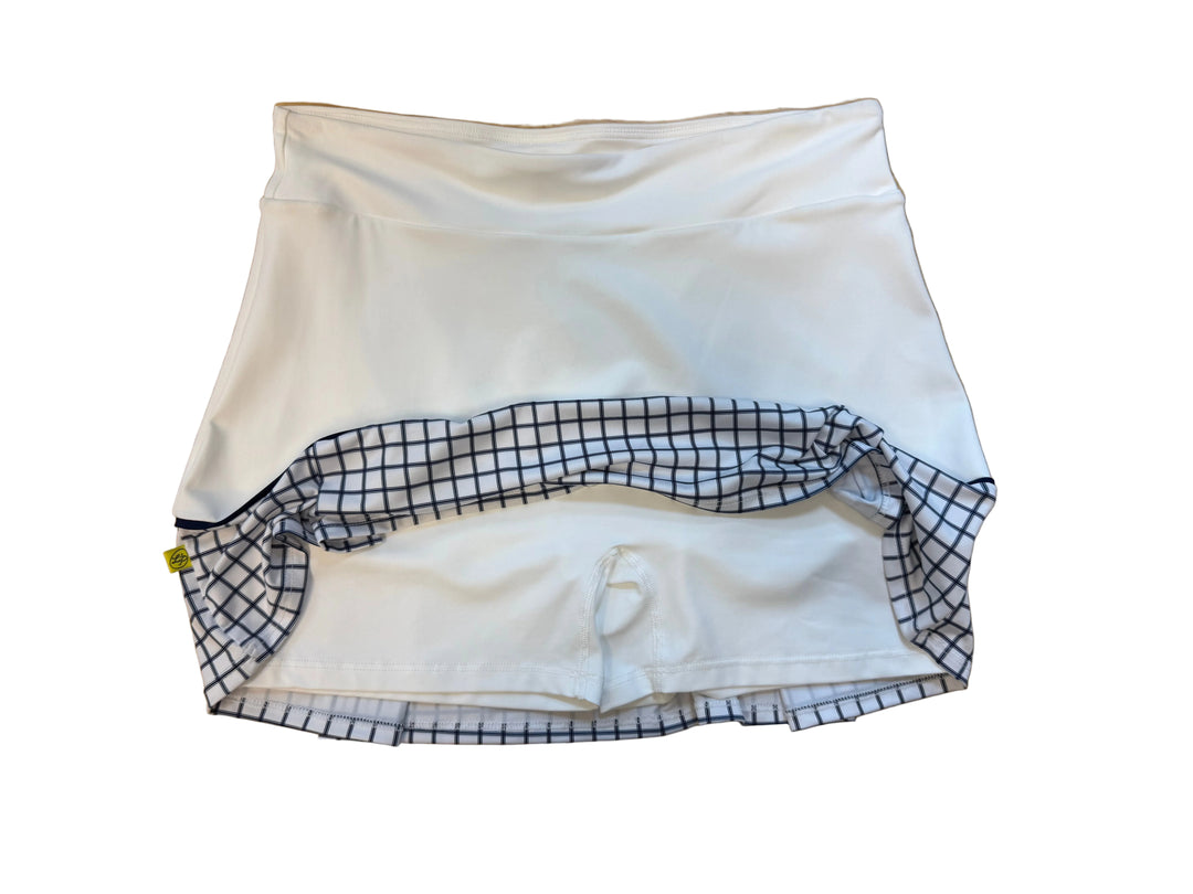L'oeuf Poche Mod Pleated Skort - White Checkered - Medium - Skorzie