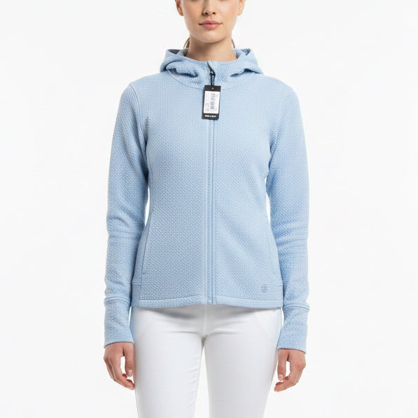Straight Down Women's Jacket Highland Hooded (w/ logo) Blue Heather Size XS