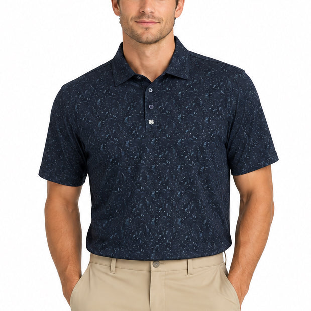 Black Clover Men's Golf Polo Lucky Drinks Navy Size L