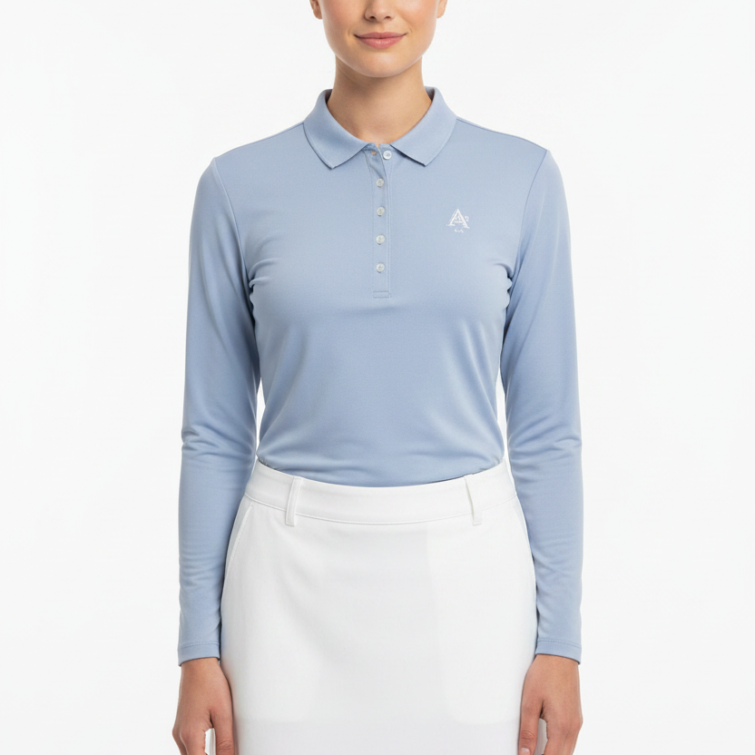 KJUS Women's Golf L/S Polo Scotscraig (w/logo) Reflection Size M