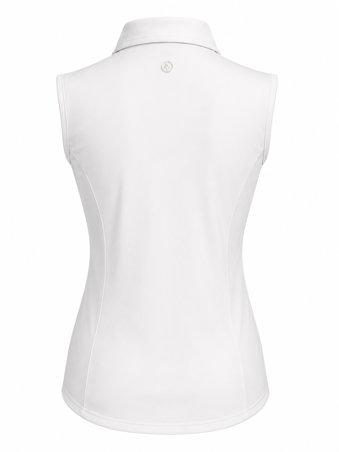 Jofit Sleeveless Zip Performance Polo (w/ logo) - White